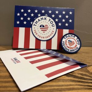 thank you card with patch