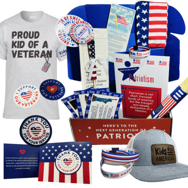 a collage of patriotic items available in our online store